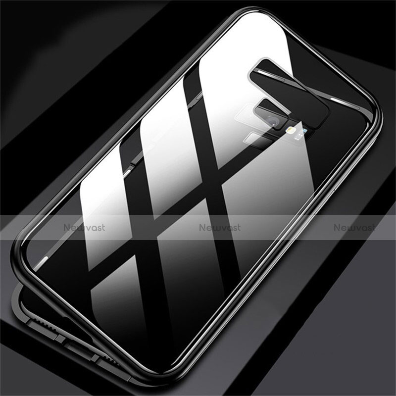 Luxury Aluminum Metal Frame Mirror Cover Case 360 Degrees M02 for Samsung Galaxy Note 9 Black