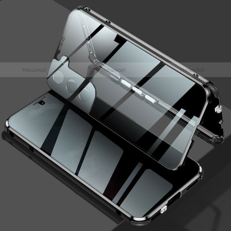 Luxury Aluminum Metal Frame Mirror Cover Case 360 Degrees M02 for Samsung Galaxy S21 FE 5G