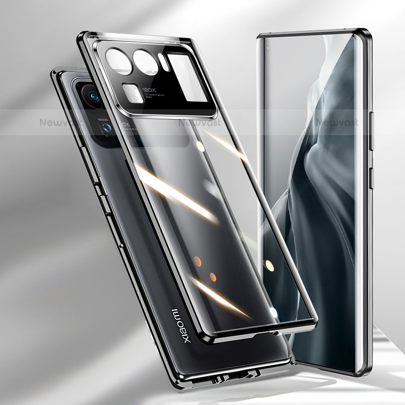 Luxury Aluminum Metal Frame Mirror Cover Case 360 Degrees M02 for Xiaomi Mi 11 Ultra 5G Black
