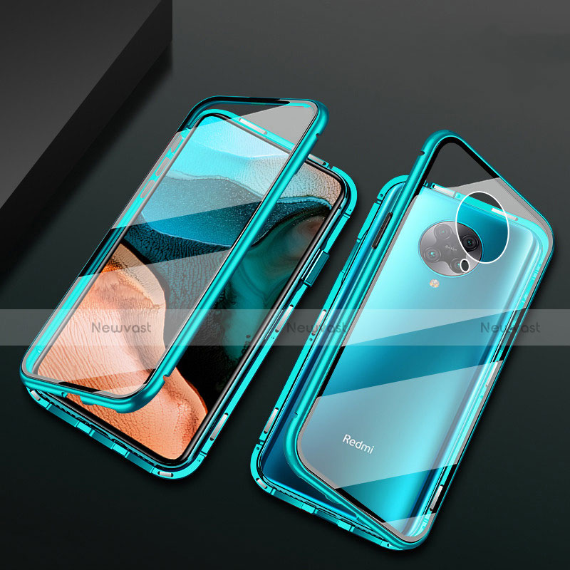 Luxury Aluminum Metal Frame Mirror Cover Case 360 Degrees M02 for Xiaomi Redmi K30 Pro 5G Green