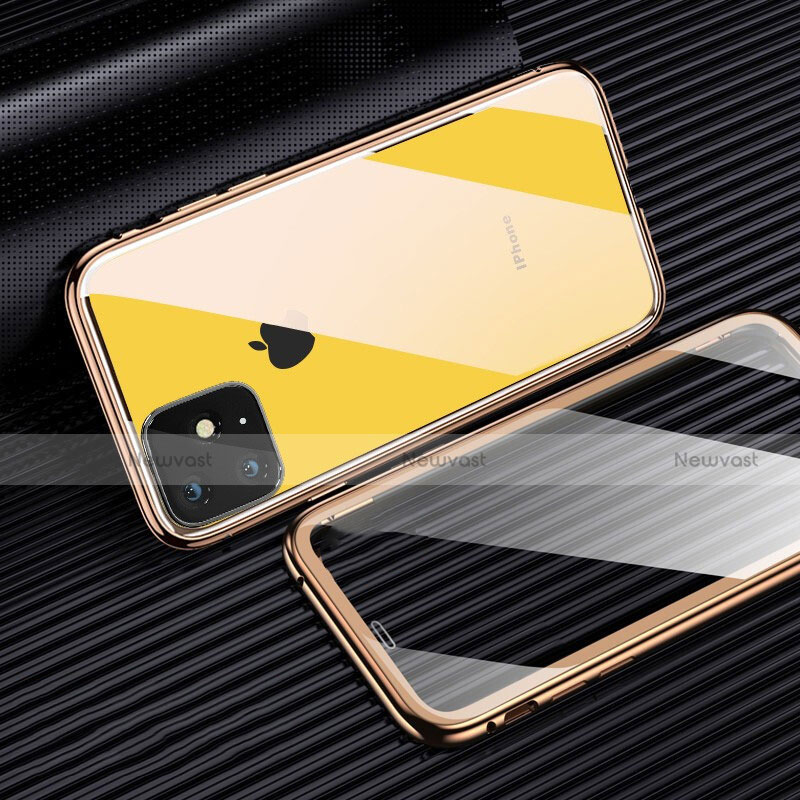 Luxury Aluminum Metal Frame Mirror Cover Case 360 Degrees M03 for Apple iPhone 11 Pro Yellow