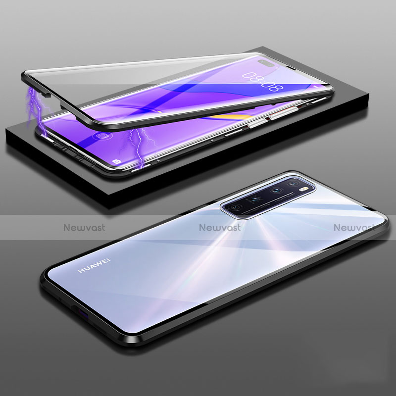 Luxury Aluminum Metal Frame Mirror Cover Case 360 Degrees M03 for Huawei Nova 7 Pro 5G
