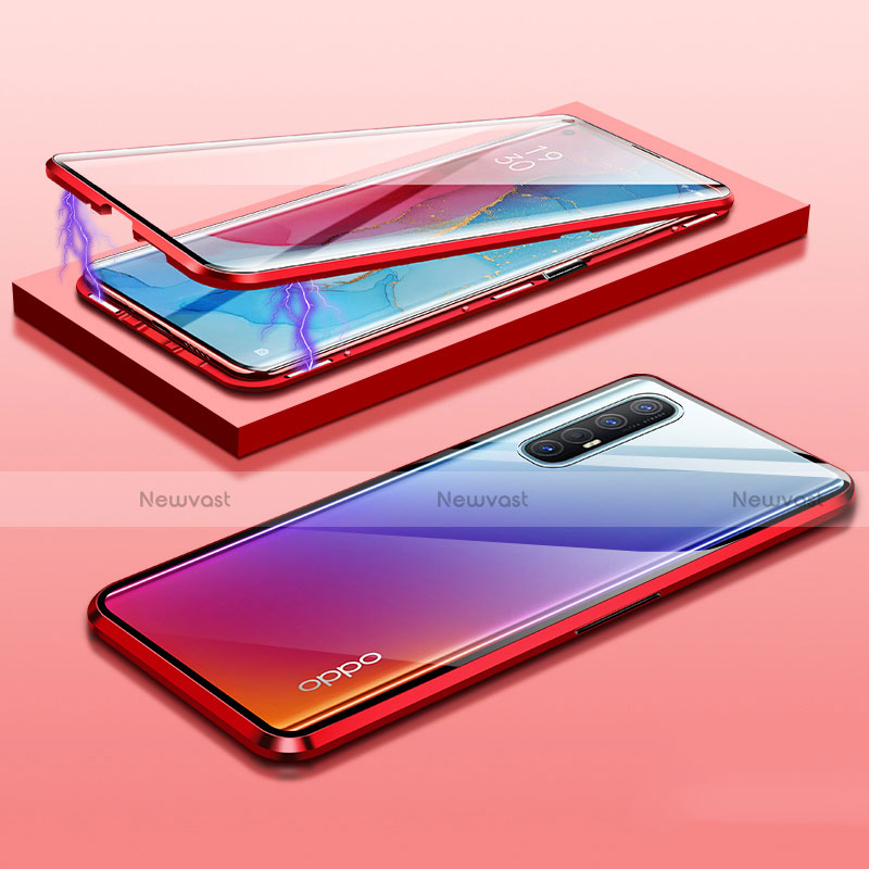 Luxury Aluminum Metal Frame Mirror Cover Case 360 Degrees M03 for Oppo Find X2 Neo