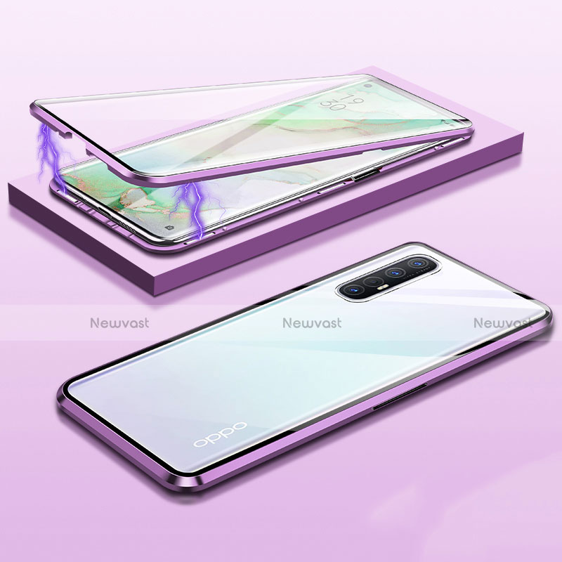 Luxury Aluminum Metal Frame Mirror Cover Case 360 Degrees M03 for Oppo Find X2 Neo