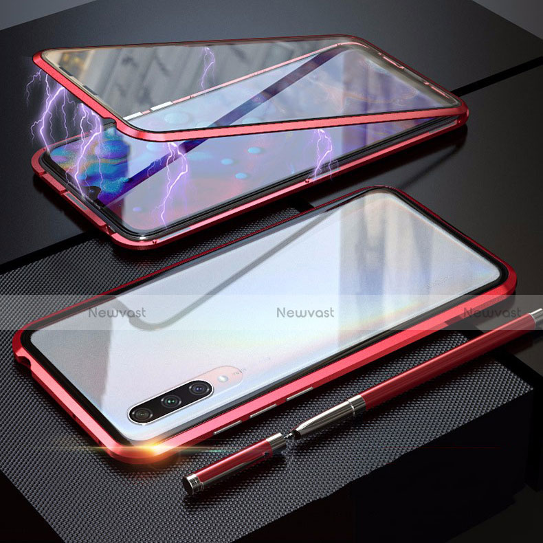 Luxury Aluminum Metal Frame Mirror Cover Case 360 Degrees M03 for Xiaomi CC9e Red