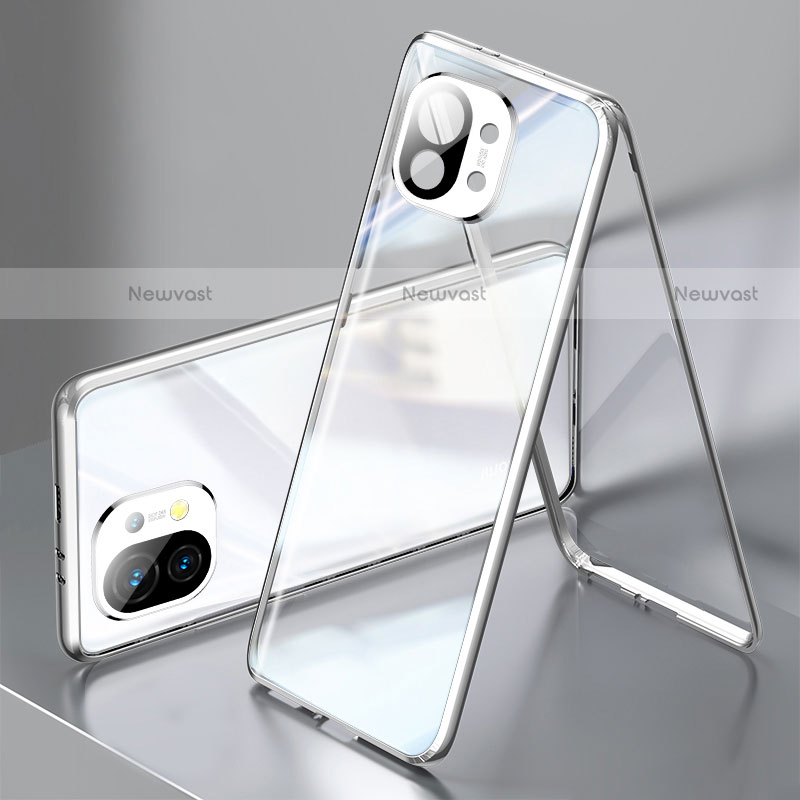 Luxury Aluminum Metal Frame Mirror Cover Case 360 Degrees M03 for Xiaomi Mi 11 Lite 5G