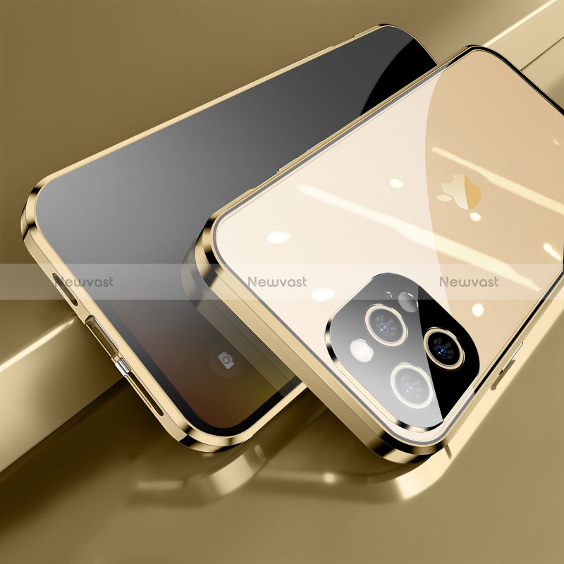Luxury Aluminum Metal Frame Mirror Cover Case 360 Degrees M04 for Apple iPhone 14 Pro