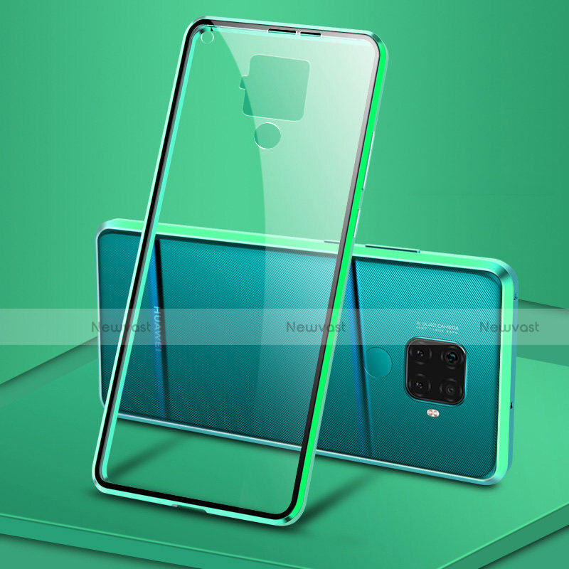 Luxury Aluminum Metal Frame Mirror Cover Case 360 Degrees M04 for Huawei Mate 30 Lite Green