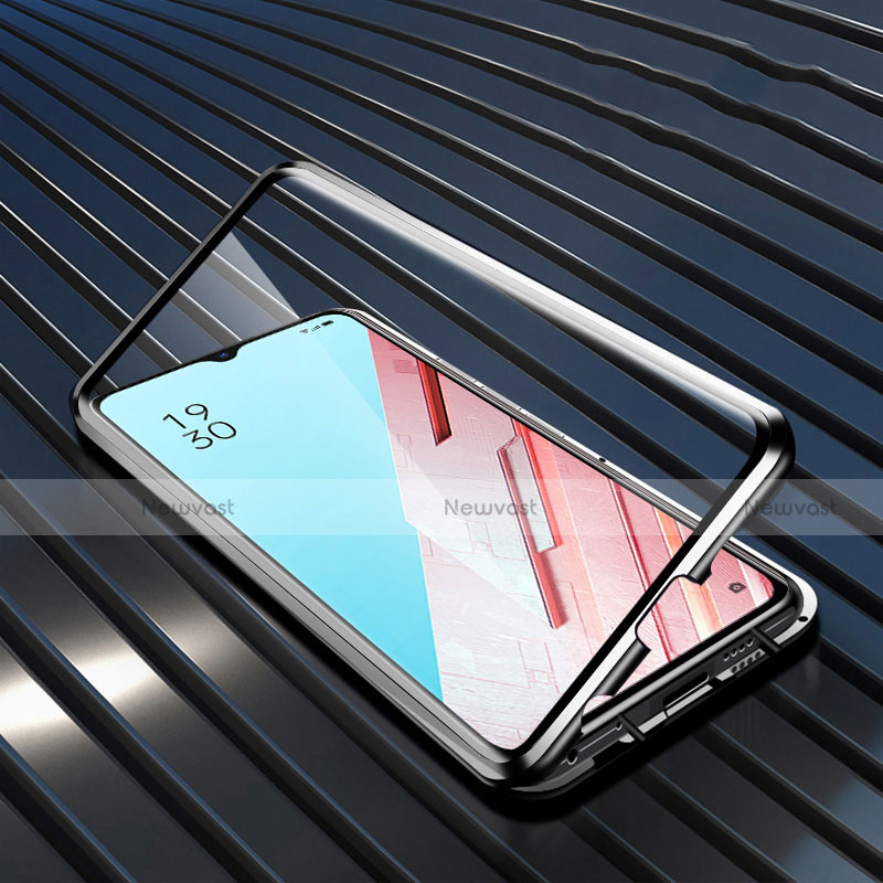 Luxury Aluminum Metal Frame Mirror Cover Case 360 Degrees M04 for Oppo Find X2 Lite Black