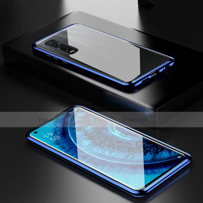 Luxury Aluminum Metal Frame Mirror Cover Case 360 Degrees M04 for Oppo Find X2 Pro