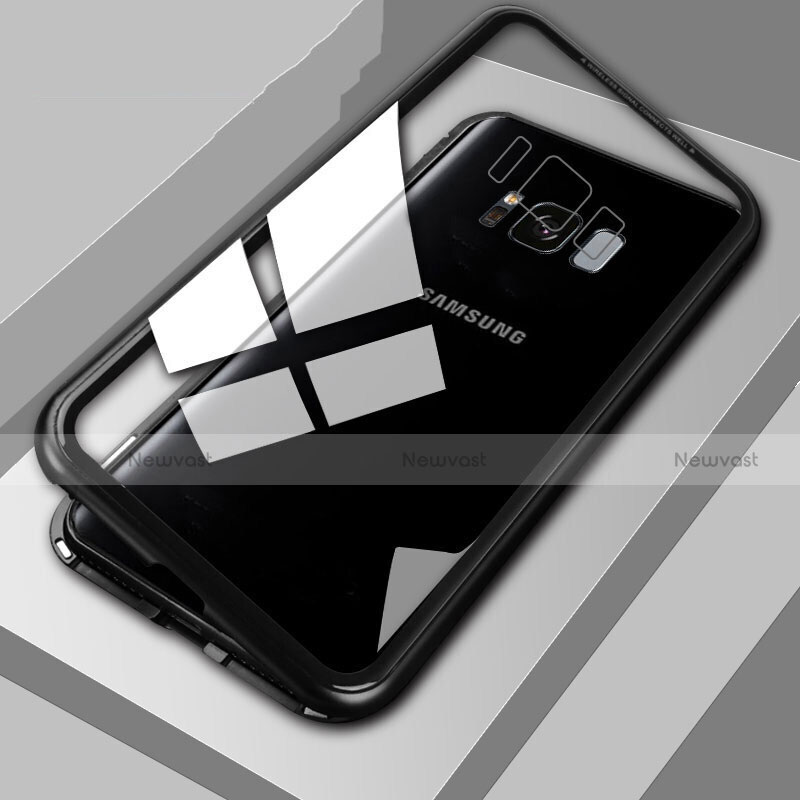 Luxury Aluminum Metal Frame Mirror Cover Case 360 Degrees M04 for Samsung Galaxy S8 Plus Black