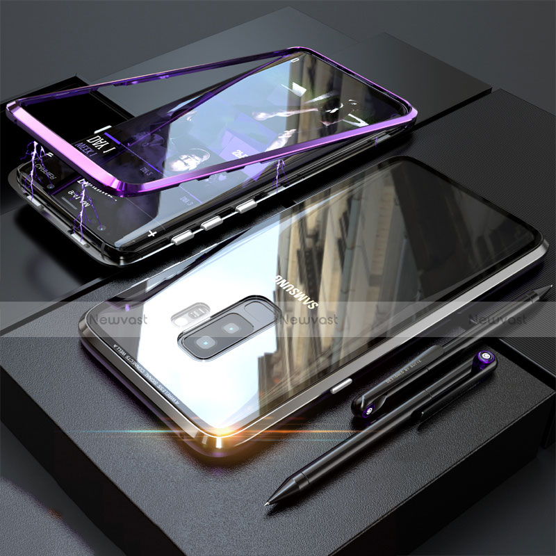 Luxury Aluminum Metal Frame Mirror Cover Case 360 Degrees M04 for Samsung Galaxy S9 Plus