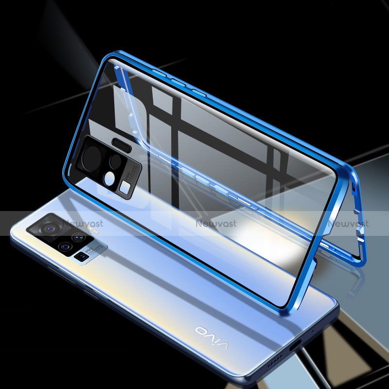 Luxury Aluminum Metal Frame Mirror Cover Case 360 Degrees M04 for Vivo X50 Pro 5G