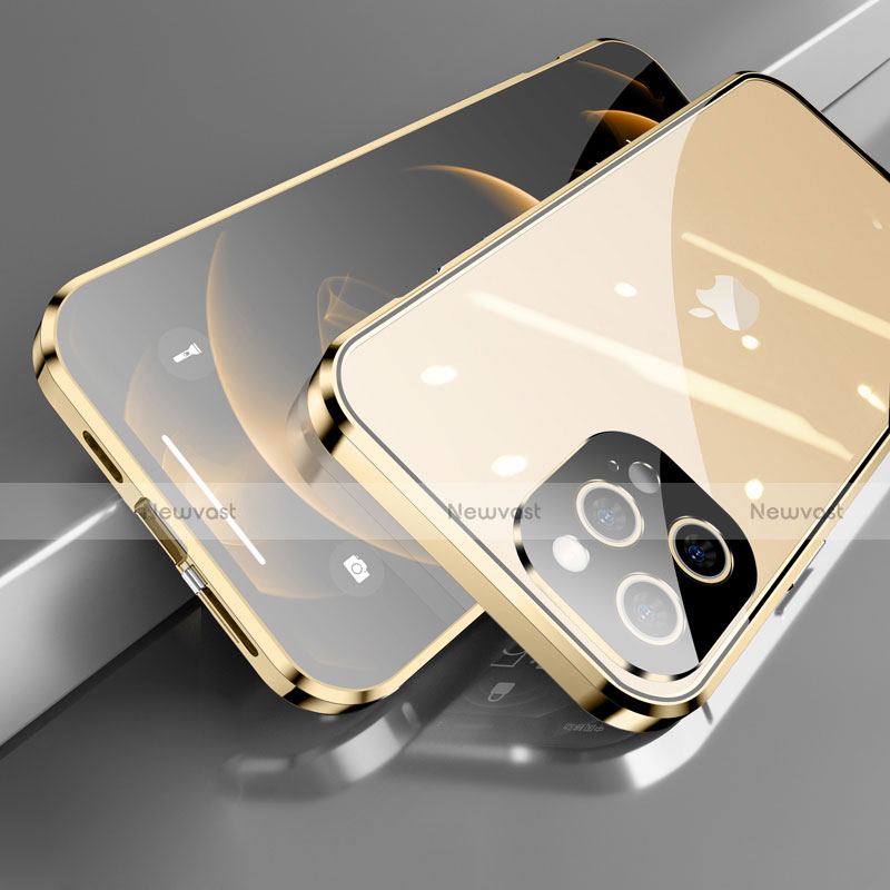 Luxury Aluminum Metal Frame Mirror Cover Case 360 Degrees M05 for Apple iPhone 13 Pro Max