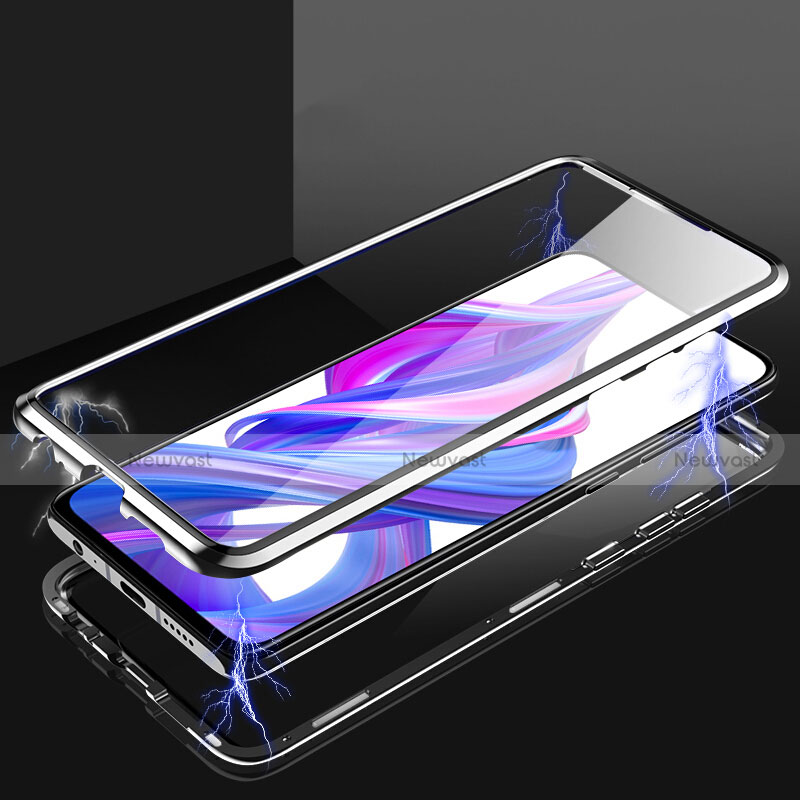 Luxury Aluminum Metal Frame Mirror Cover Case 360 Degrees M05 for Huawei Honor 9X Pro