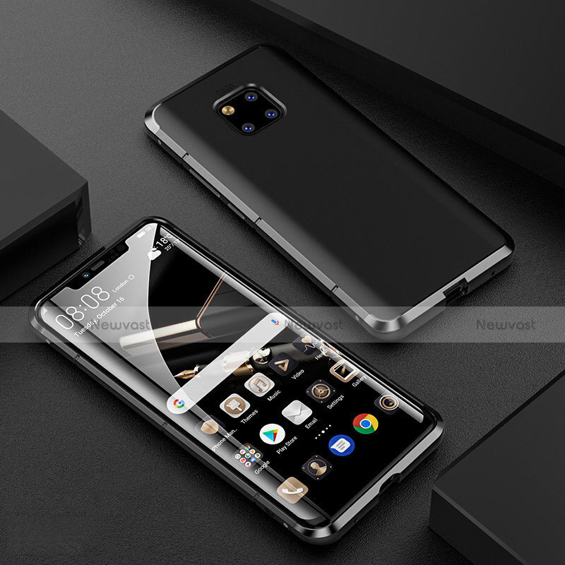 Luxury Aluminum Metal Frame Mirror Cover Case 360 Degrees M05 for Huawei Mate 20 Pro