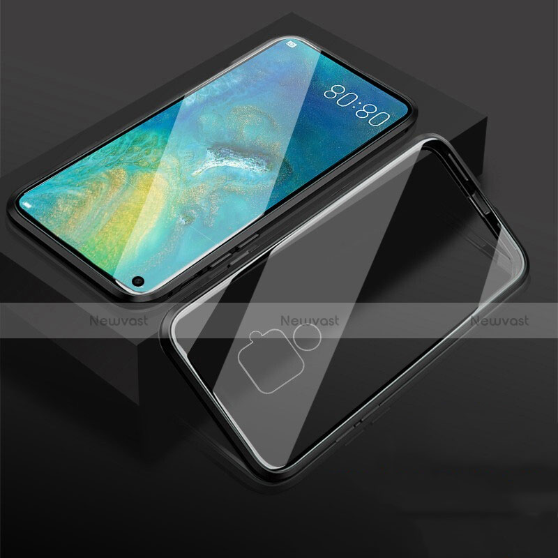 Luxury Aluminum Metal Frame Mirror Cover Case 360 Degrees M05 for Huawei Nova 5z Black
