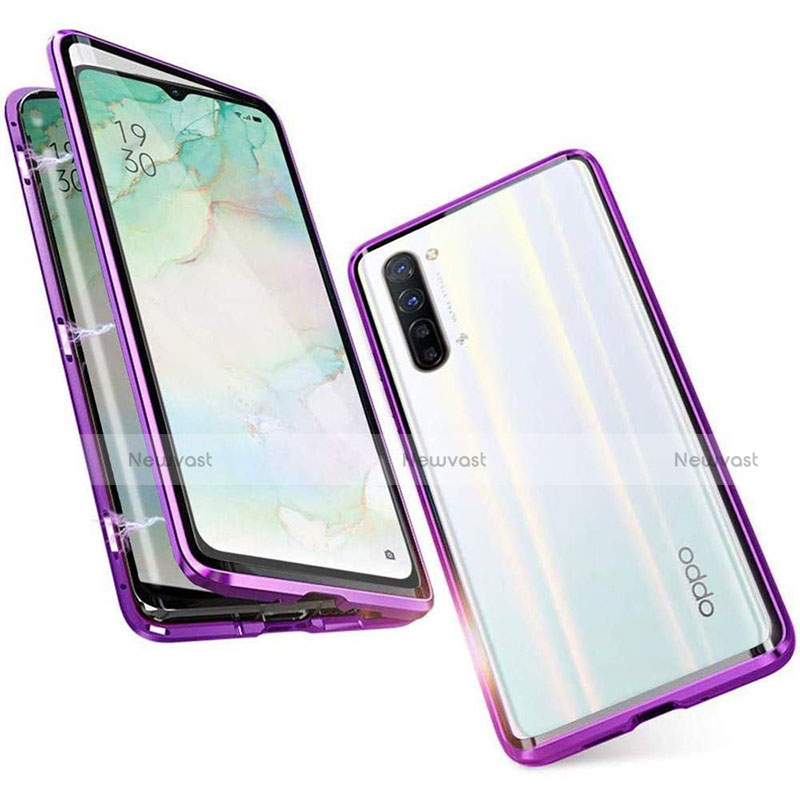 Luxury Aluminum Metal Frame Mirror Cover Case 360 Degrees M05 for Oppo Find X2 Lite