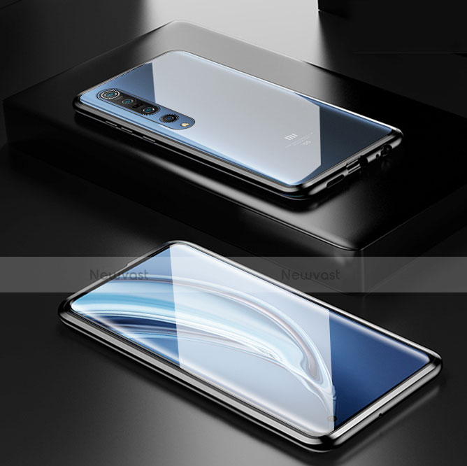 Luxury Aluminum Metal Frame Mirror Cover Case 360 Degrees M05 for Xiaomi Mi 10 Pro Black