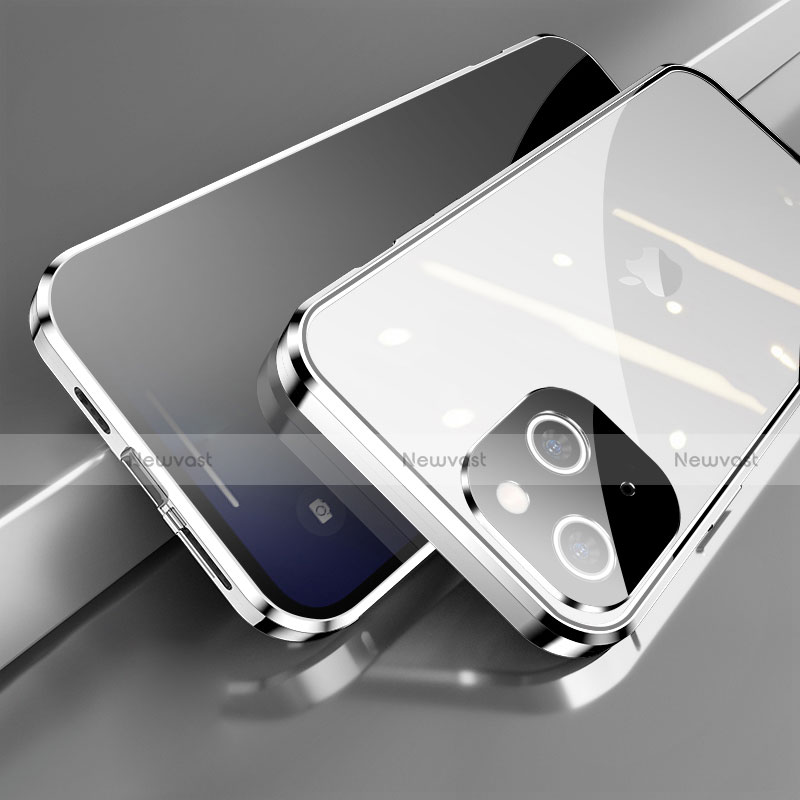 Luxury Aluminum Metal Frame Mirror Cover Case 360 Degrees M06 for Apple iPhone 13