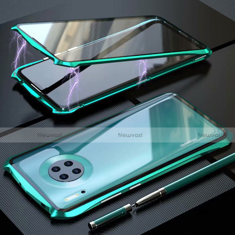 Luxury Aluminum Metal Frame Mirror Cover Case 360 Degrees M06 for Huawei Mate 30 Green