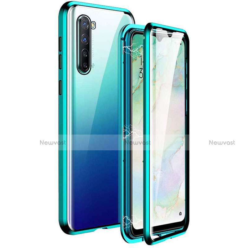 Luxury Aluminum Metal Frame Mirror Cover Case 360 Degrees M06 for Oppo Find X2 Lite