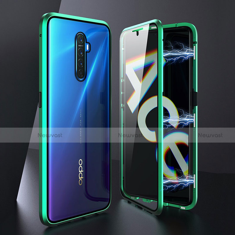 Luxury Aluminum Metal Frame Mirror Cover Case 360 Degrees M06 for Oppo Reno Ace