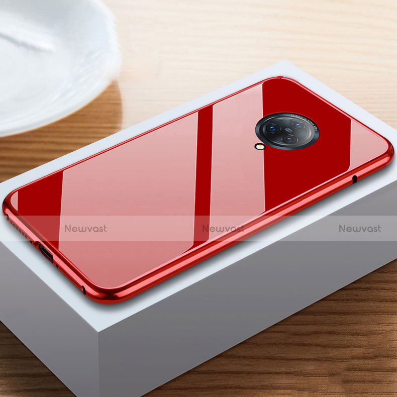 Luxury Aluminum Metal Frame Mirror Cover Case 360 Degrees M06 for Vivo Nex 3 5G Red