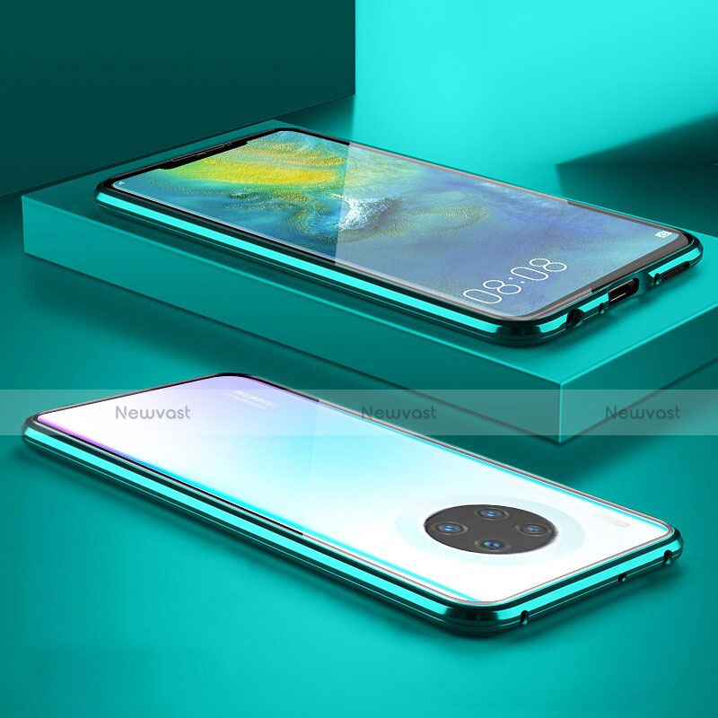 Luxury Aluminum Metal Frame Mirror Cover Case 360 Degrees M07 for Huawei Mate 30 Pro 5G Green