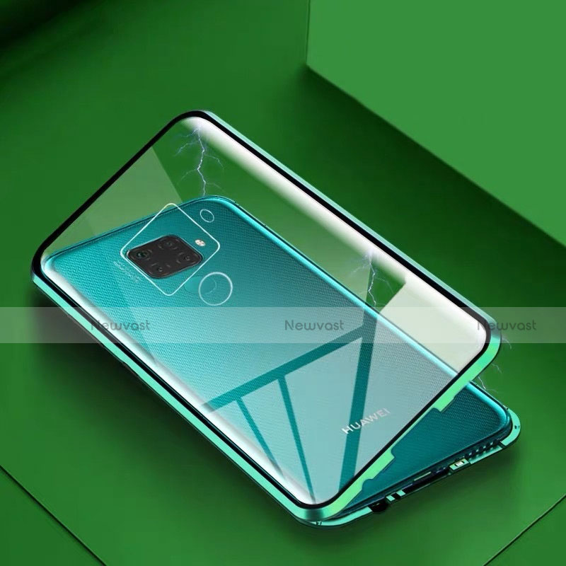 Luxury Aluminum Metal Frame Mirror Cover Case 360 Degrees M07 for Huawei Nova 5z Green