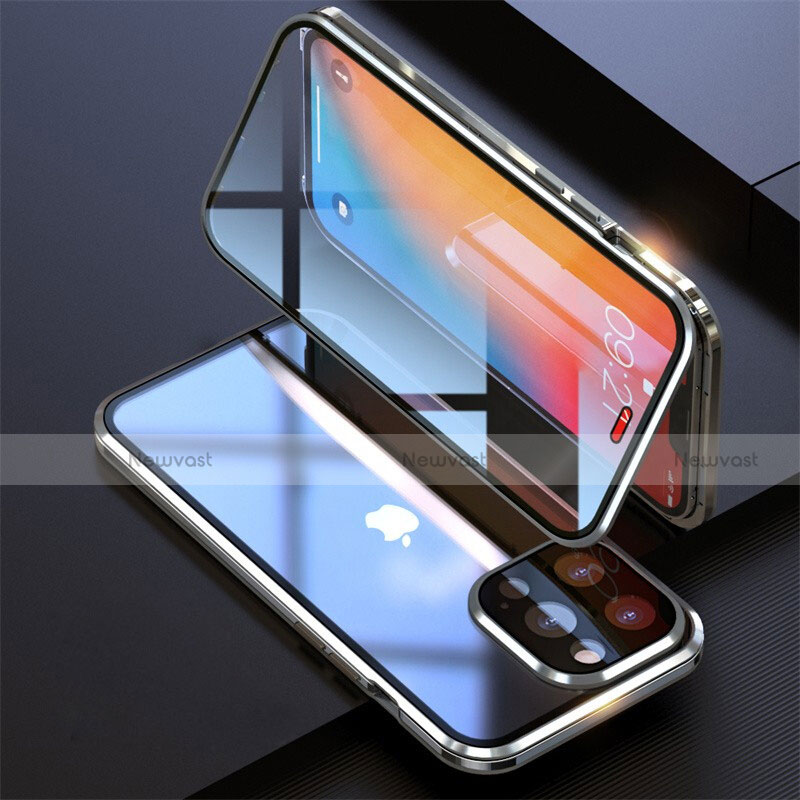 Luxury Aluminum Metal Frame Mirror Cover Case 360 Degrees M08 for Apple iPhone 13 Pro