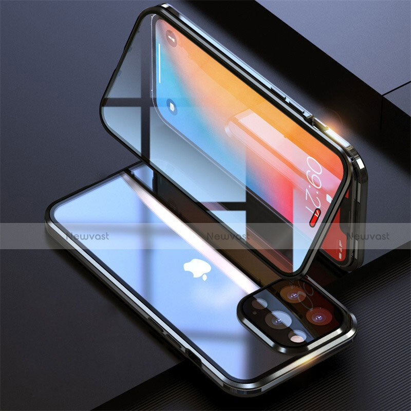 Luxury Aluminum Metal Frame Mirror Cover Case 360 Degrees M08 for Apple iPhone 13 Pro