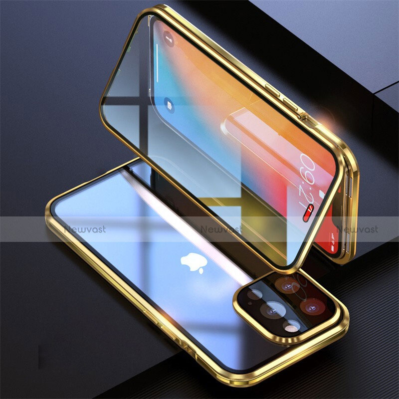 Luxury Aluminum Metal Frame Mirror Cover Case 360 Degrees M08 for Apple iPhone 13 Pro Max