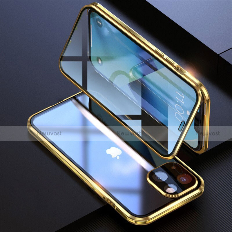 Luxury Aluminum Metal Frame Mirror Cover Case 360 Degrees M08 for Apple iPhone 14