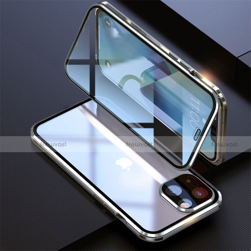 Luxury Aluminum Metal Frame Mirror Cover Case 360 Degrees M08 for Apple iPhone 14 Plus