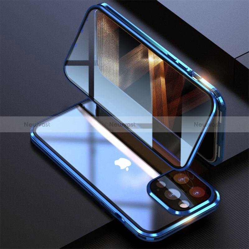 Luxury Aluminum Metal Frame Mirror Cover Case 360 Degrees M08 for Apple iPhone 14 Pro Max