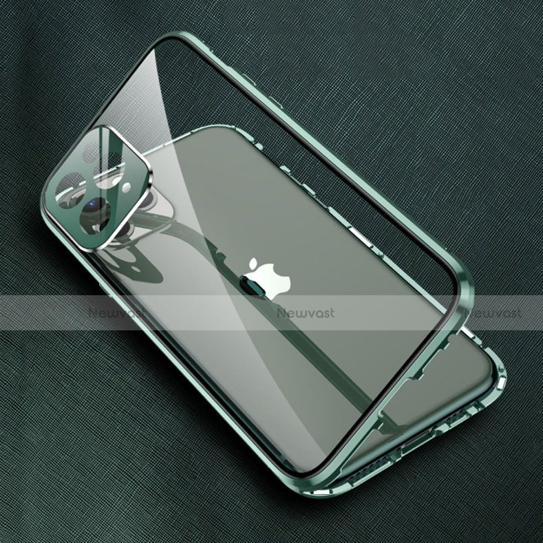 Luxury Aluminum Metal Frame Mirror Cover Case 360 Degrees M09 for Apple iPhone 13 Pro