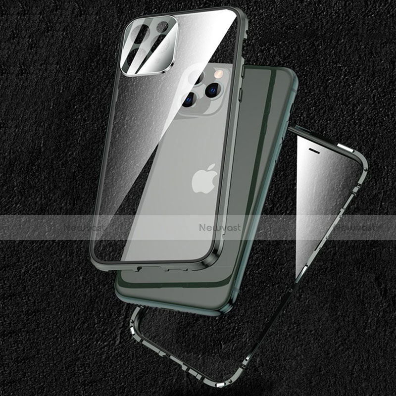 Luxury Aluminum Metal Frame Mirror Cover Case 360 Degrees M09 for Apple iPhone 13 Pro Max
