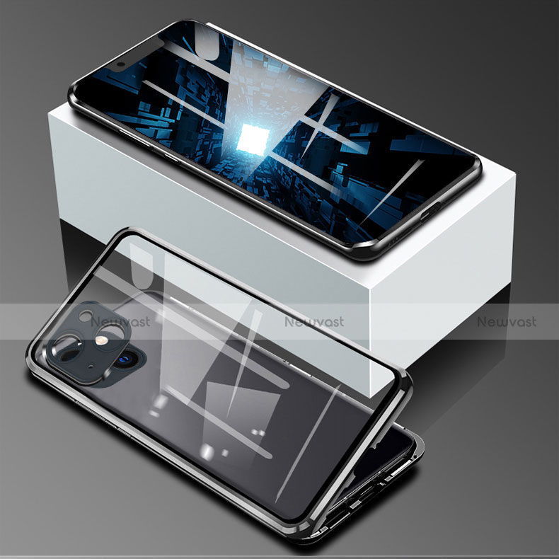 Luxury Aluminum Metal Frame Mirror Cover Case 360 Degrees M09 for Apple iPhone 14 Plus
