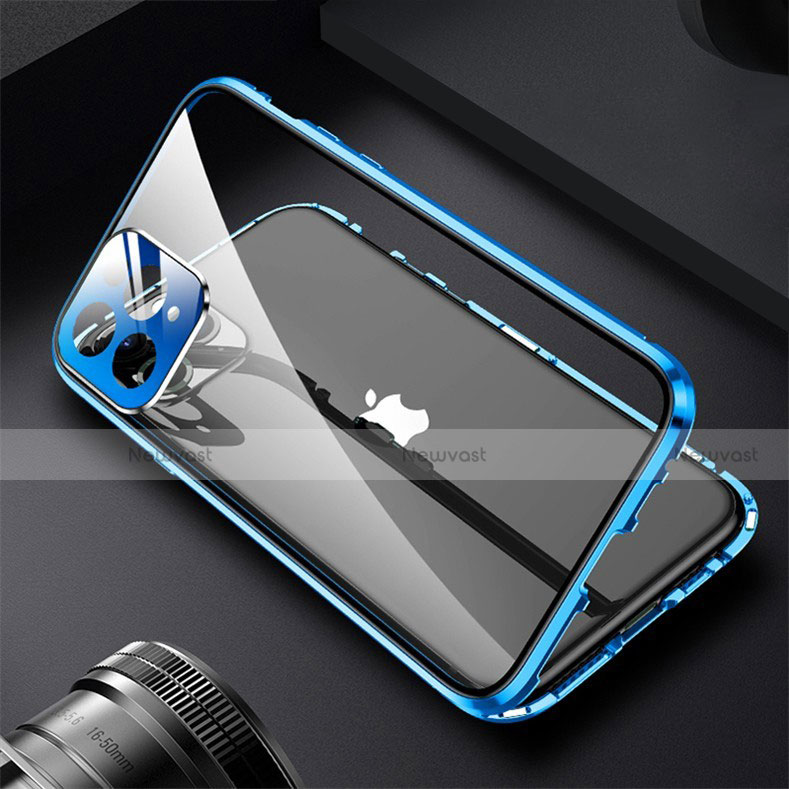 Luxury Aluminum Metal Frame Mirror Cover Case 360 Degrees M09 for Apple iPhone 14 Pro Max