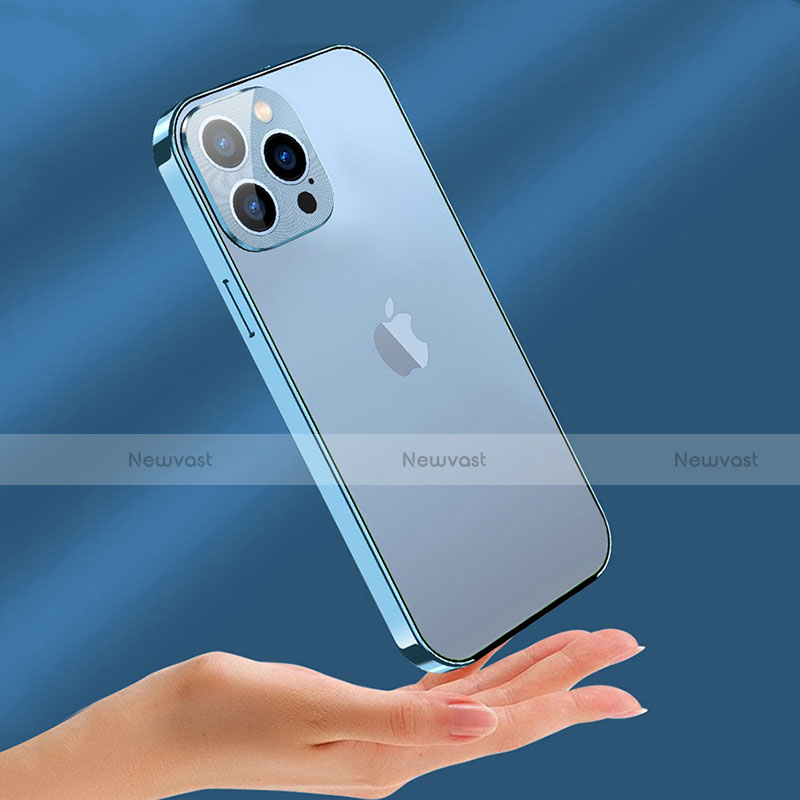 Luxury Aluminum Metal Frame Mirror Cover Case 360 Degrees M10 for Apple iPhone 13 Pro