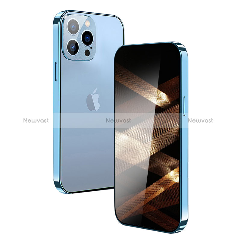 Luxury Aluminum Metal Frame Mirror Cover Case 360 Degrees M10 for Apple iPhone 14 Pro Max