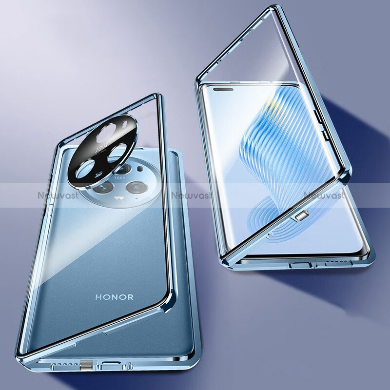 Luxury Aluminum Metal Frame Mirror Cover Case 360 Degrees P01 for Huawei Honor Magic5 Pro 5G