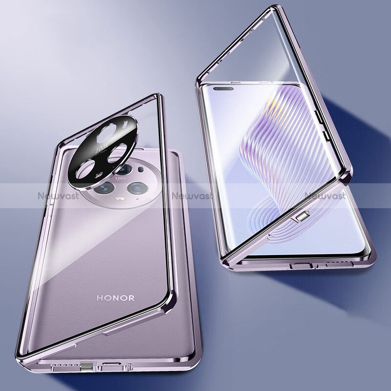 Luxury Aluminum Metal Frame Mirror Cover Case 360 Degrees P01 for Huawei Honor Magic5 Pro 5G