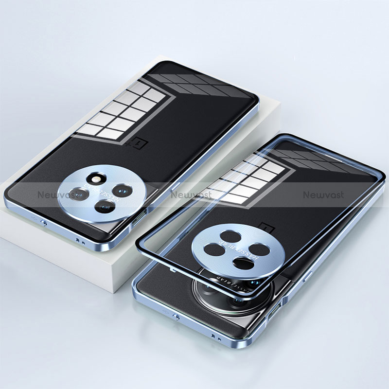 Luxury Aluminum Metal Frame Mirror Cover Case 360 Degrees P01 for OnePlus 11 5G