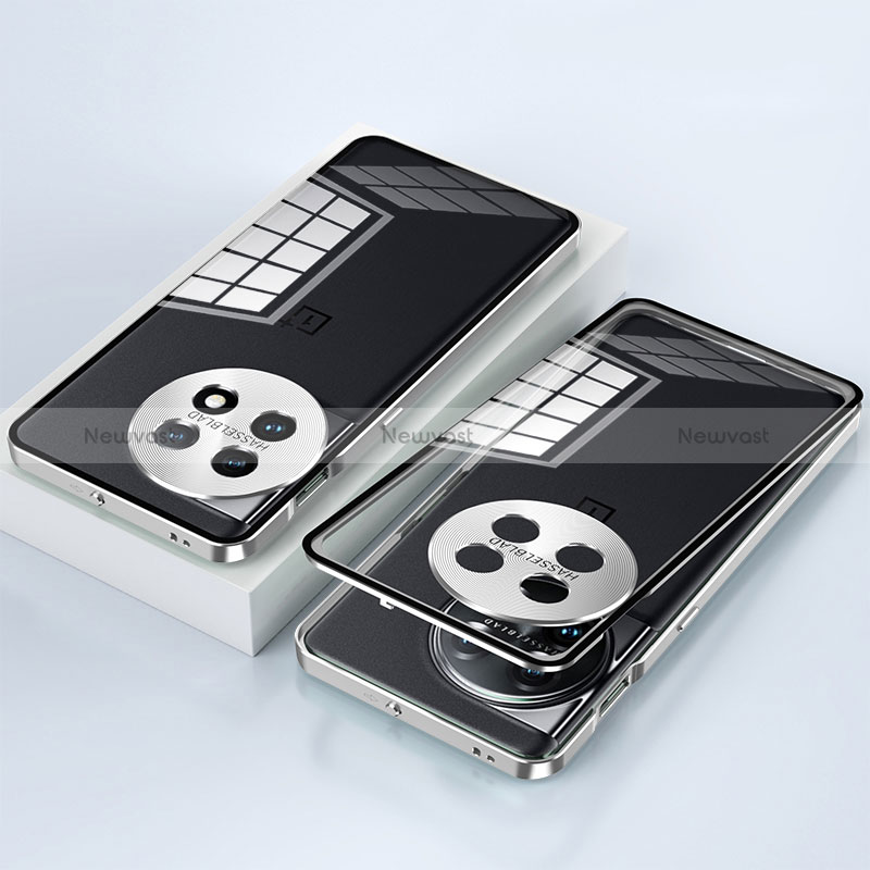Luxury Aluminum Metal Frame Mirror Cover Case 360 Degrees P01 for OnePlus 11R 5G
