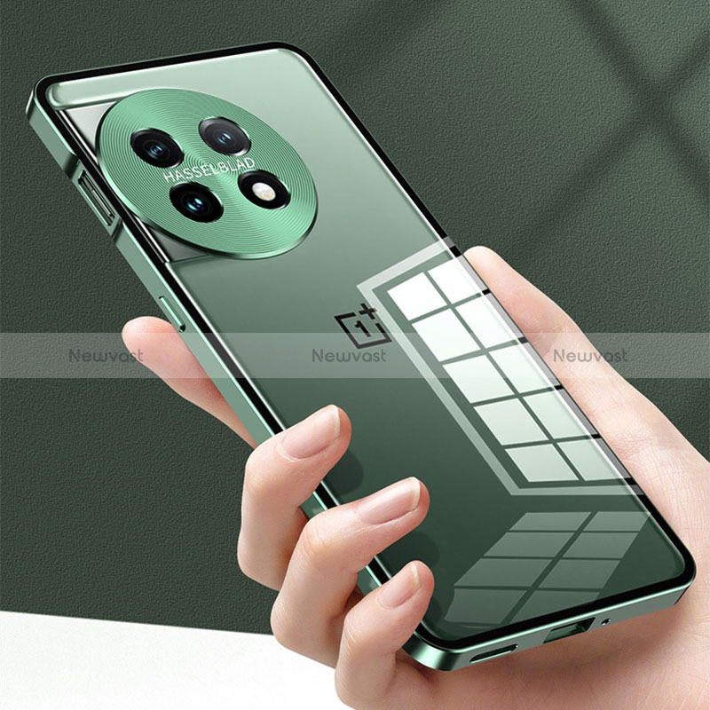 Luxury Aluminum Metal Frame Mirror Cover Case 360 Degrees P01 for OnePlus Ace 2 5G