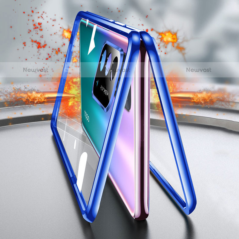 Luxury Aluminum Metal Frame Mirror Cover Case 360 Degrees P01 for OnePlus Nord N200 5G