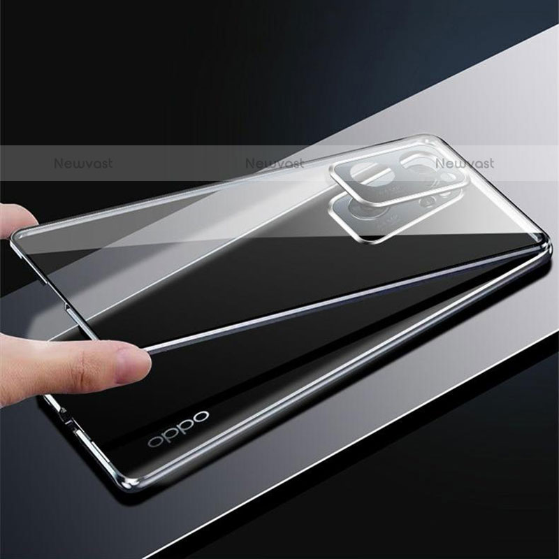 Luxury Aluminum Metal Frame Mirror Cover Case 360 Degrees P01 for OnePlus Nord N300 5G