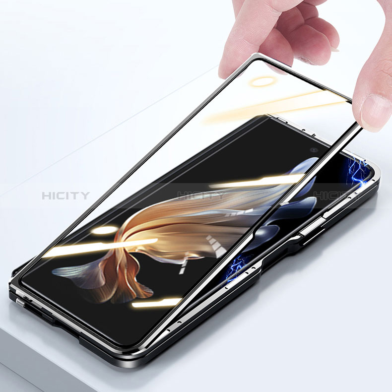 Luxury Aluminum Metal Frame Mirror Cover Case 360 Degrees P01 for Samsung Galaxy Z Fold4 5G
